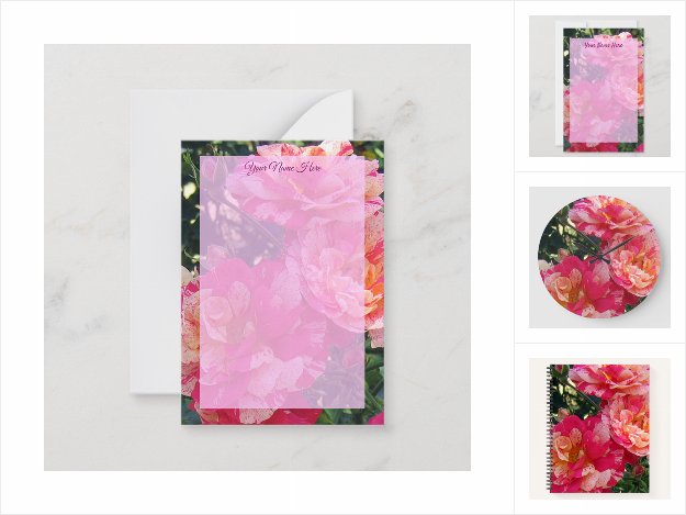 pink and white striped roses designs